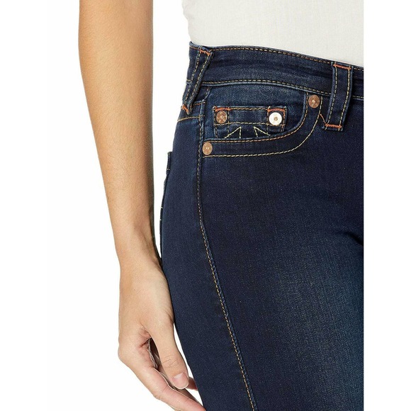 True Religion Women's Billie Straight Leg Stretch Jeans in Minimal Abrasion - Picture 4 of 4
